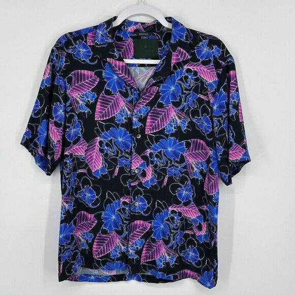 Roi Du Lac Short Sleeve Button Up Floral Hawaiian Shirt Mens Size Eur 50 Summer - Picture 11 of 16